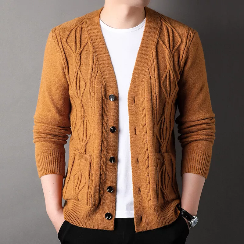 Mens cable clearance knit cardigan uk