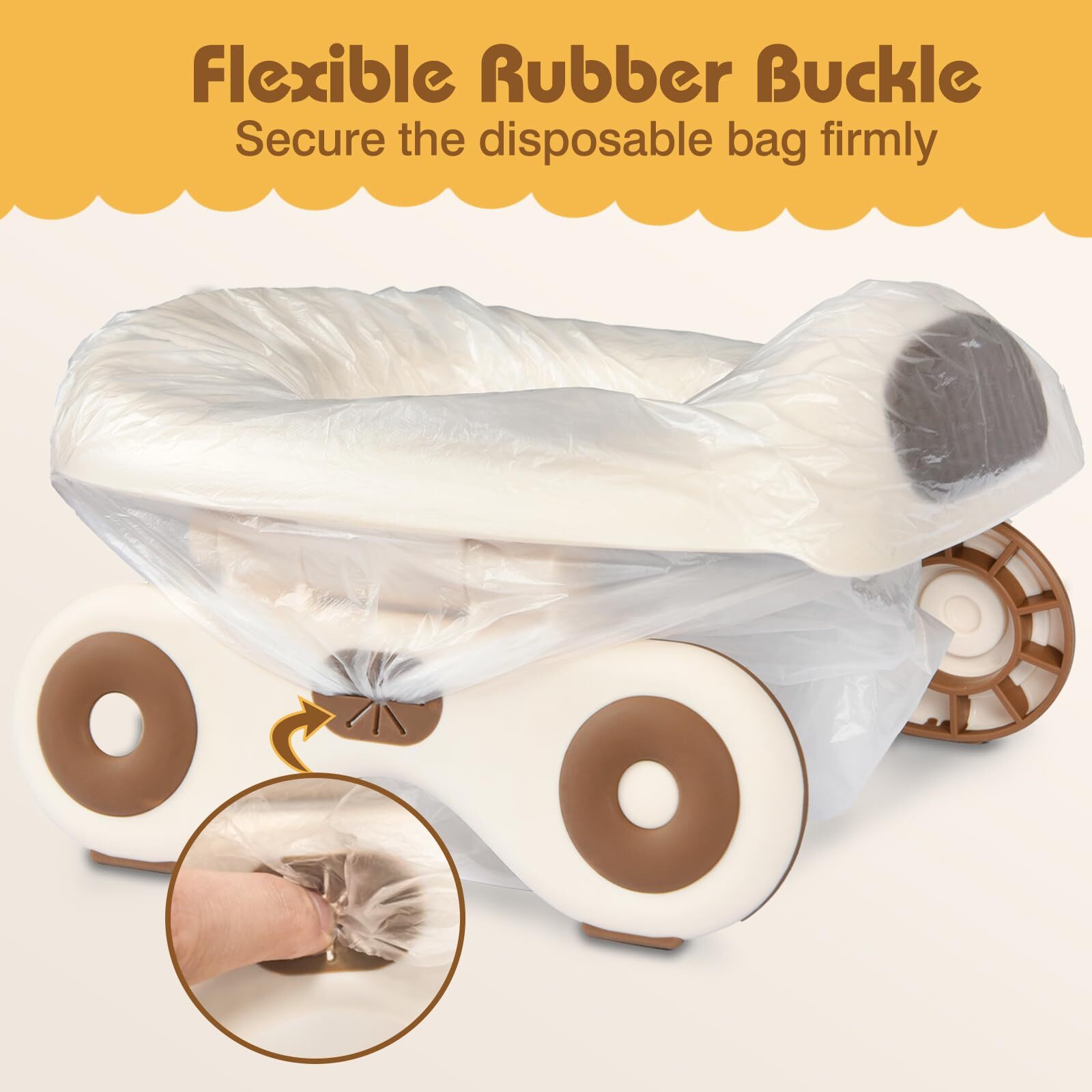 Potty for Travel - Foldable Supports up to 110 lbs with 24 Liners. Portable T...