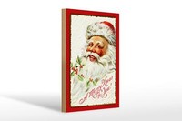 Holzschild Weihnachten Santa Claus Fest Christmas 20X30 Cm Schild Wooden Sign