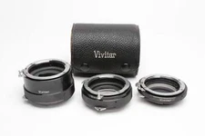 Vivitar Auto Extension Tube Set AT-3 36mm, 20mm, 12mm for NIKON F (Non AI) +case