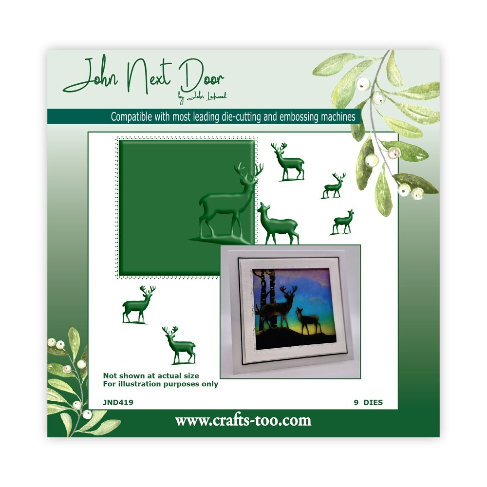 New John Next Door Metal Cutting Dies Christmas Deer Scenes 2023  JND419