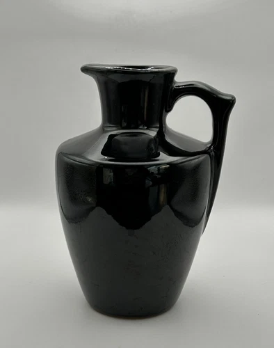 Onyx Black Frankoma Pottery Small Pitcher 10 oz #838 USA 1965