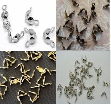 Calotte Crimp Bead Covers 4x7mm Jewelry Findings Gold Silver Bronze Necklace End