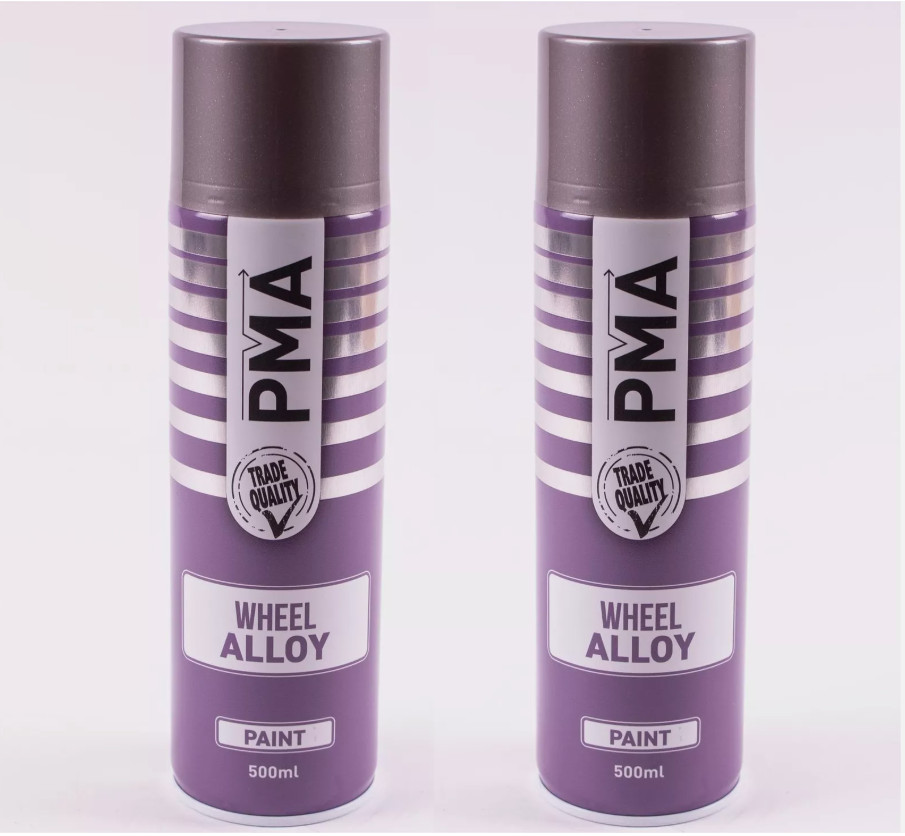 2 x PMA Alloy Wheel Paint 500ml Spray Paint High Coverage
