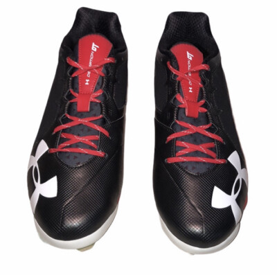 New NIB Mens Under Armour UA Deception Low DT Black Baseball Cleats Size 11.5 D Under Armour Deception Low DT Metal Baseball Cleats Black  main image 2