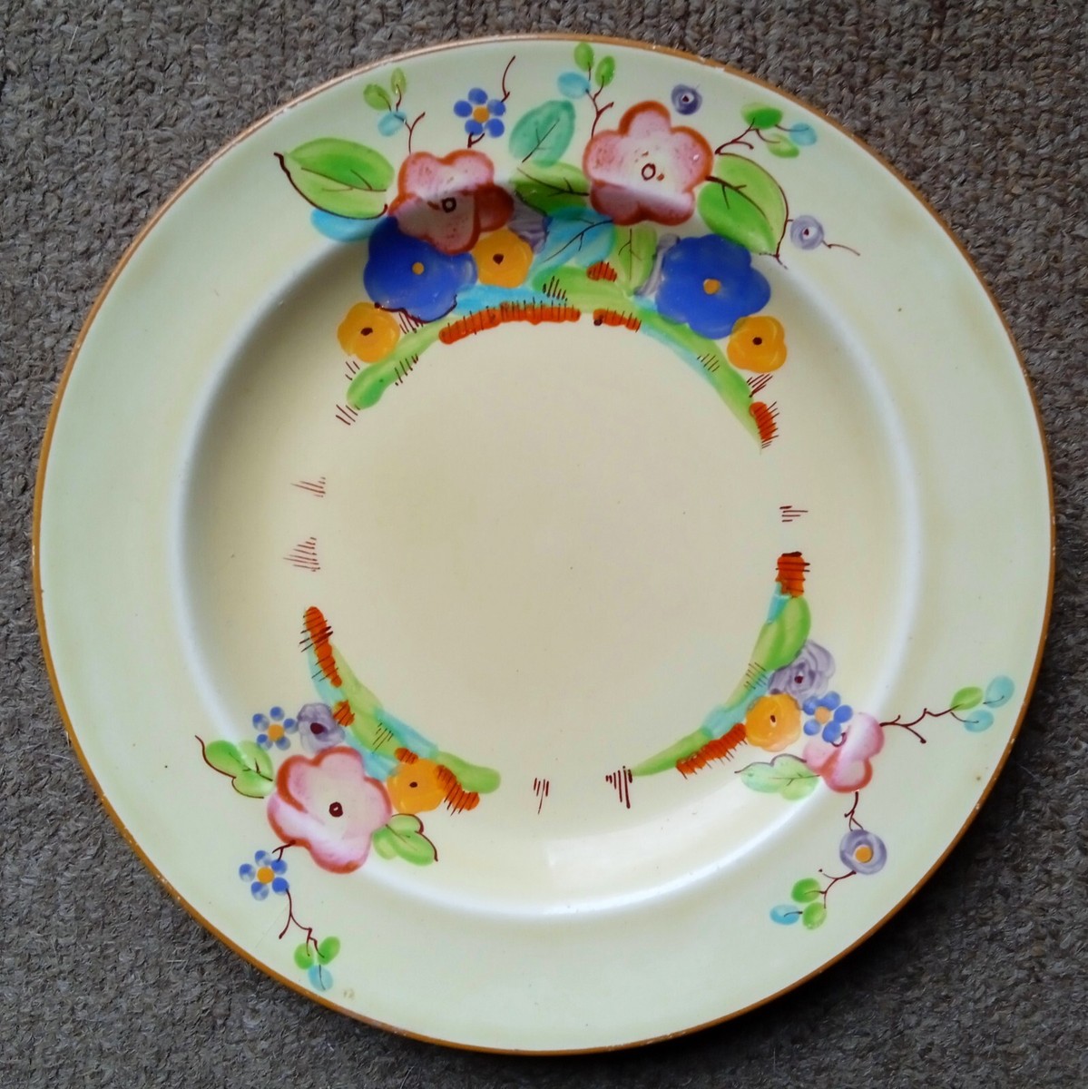 Rare Early Susie Cooper Plate - 1928 - Pattern 8069 - Grays