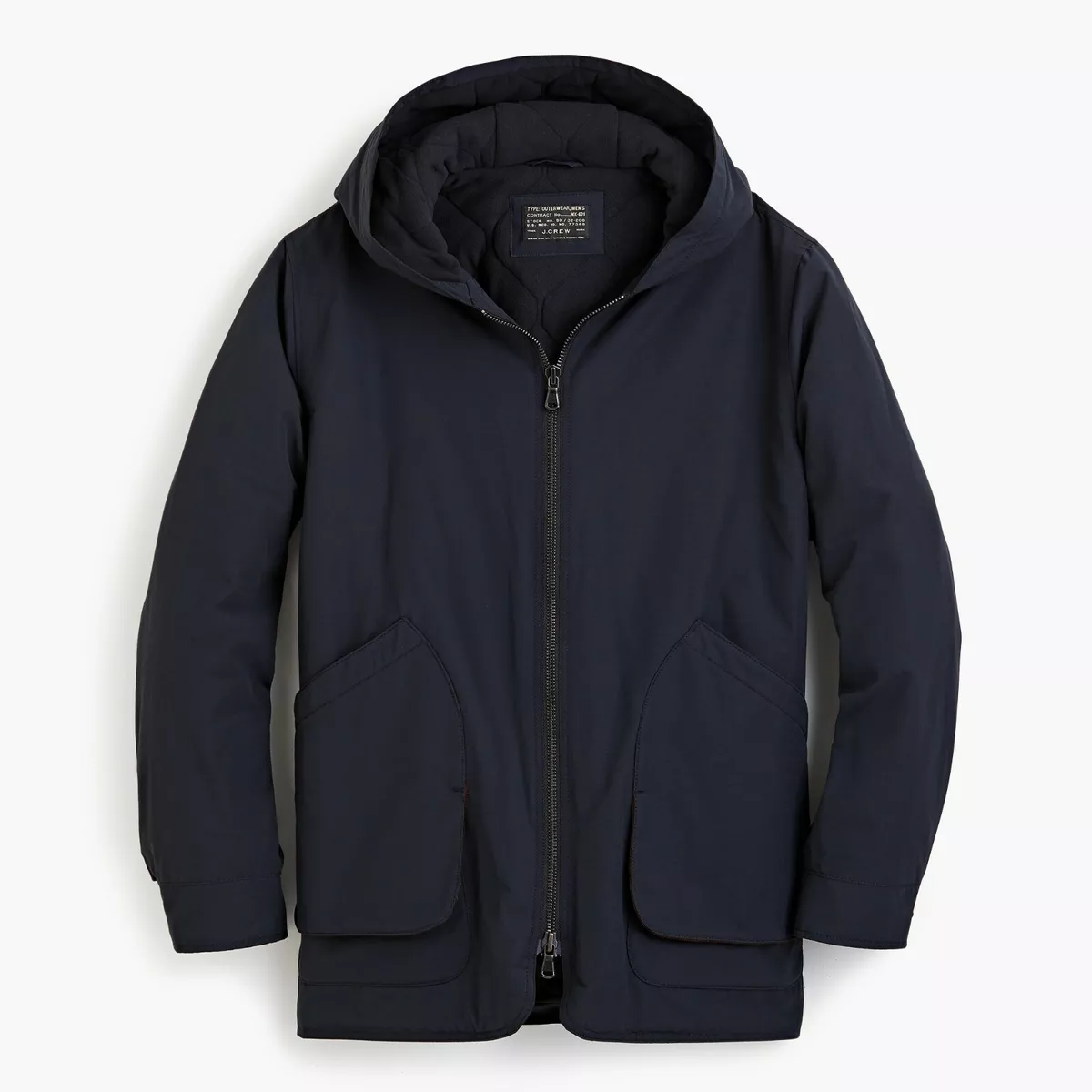 J crew fleece lined hooded best sale jacket