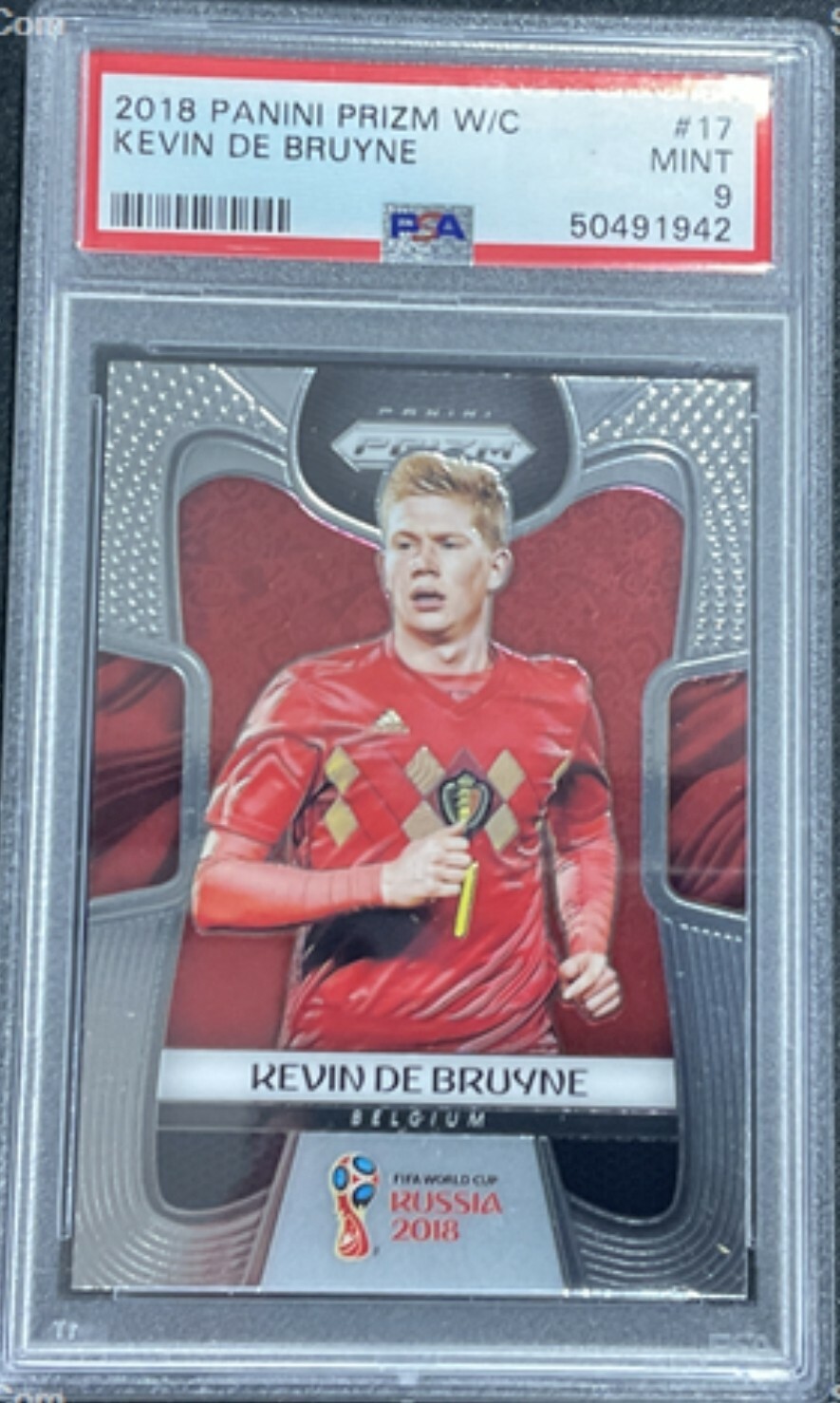 2018 Panini Prizm World Cup Soccer #17 Kevin De Bruyne Belgium PSA 9 MINT