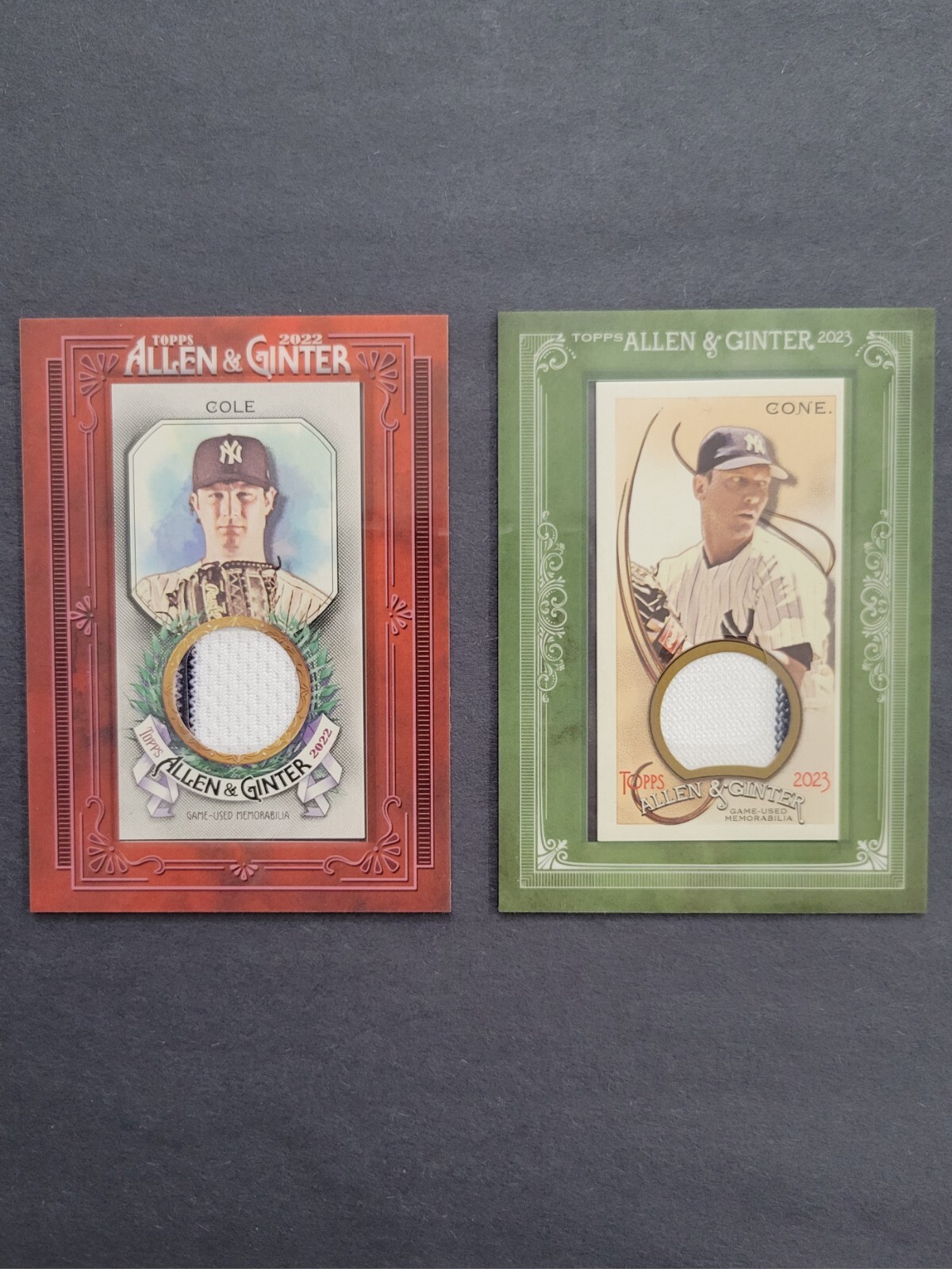 Topps Allen & Ginter Mini Framed, Gerrit Cole & David Cone,  Yankees Pinstripes