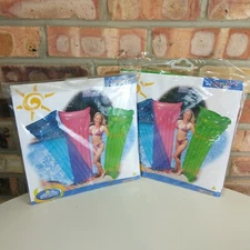 Vintage Lot of 2(TWO) Intex Carefree Flotation Mat 72”x27” Raft Pool Float NOS
