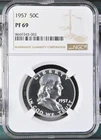 1957 Proof Franklin Half Dollar NGC PF-69
