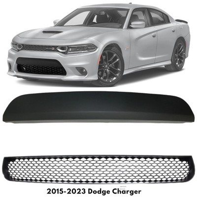 Front Bumper Molding & Lower Grille For 2015-2023 Dodge Charger