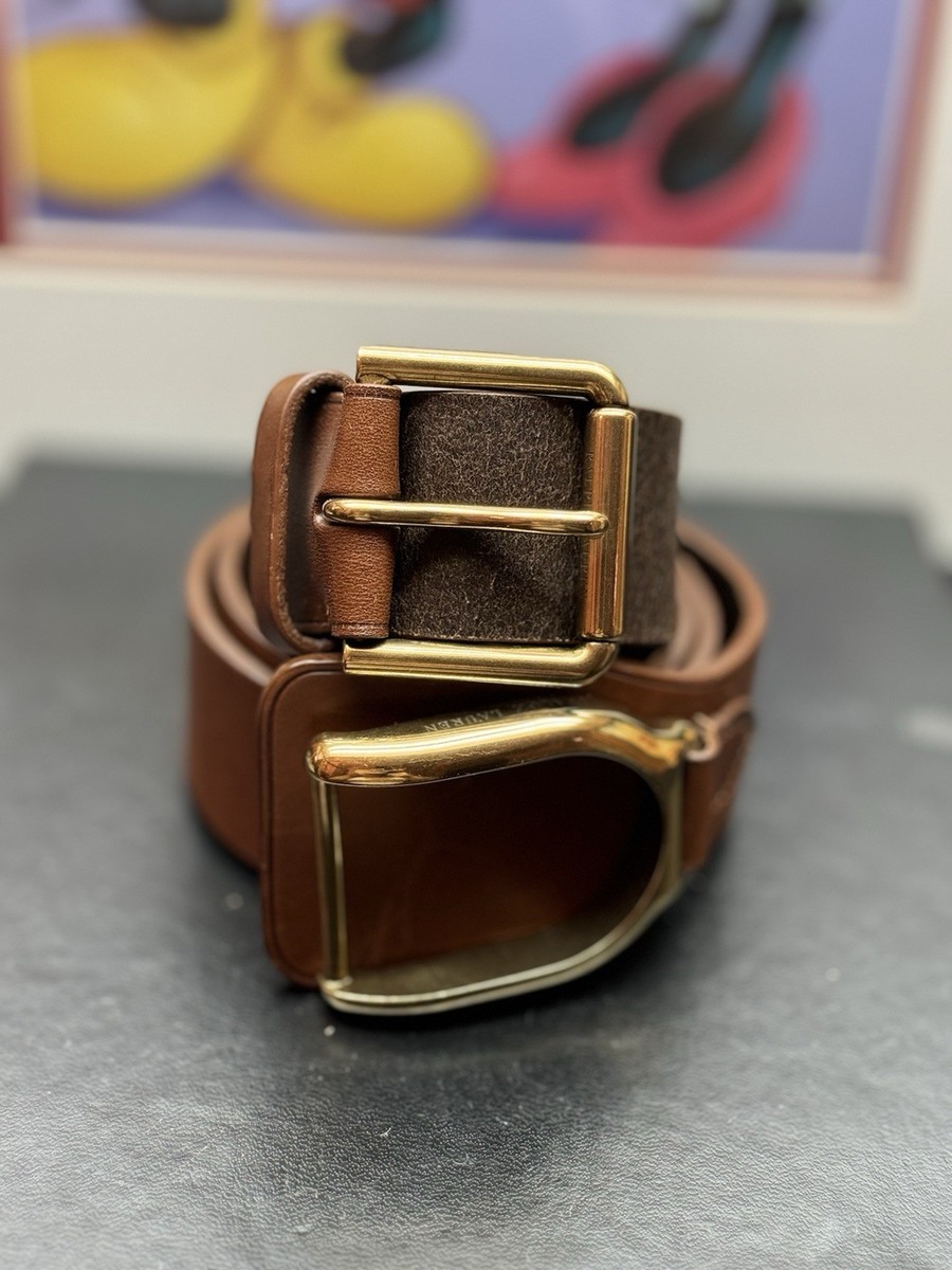 $595 RL Purple Label Italy Brown Gold Stirrup Vachetta  display picture 1