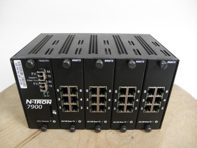 N-TRON 9000B 9000 w/ 7900CPU & (4) 9006TX Industrial Ethernet Modules