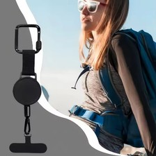 Retractable Anti-Theft Phone Holder with Carabiner Anti-Drop Harness for Hiking