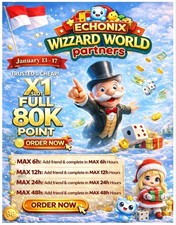 MONOPOLY GO PARTNER EVENT FULL CARRY 80K WIZZARD WORLD PARTNERS