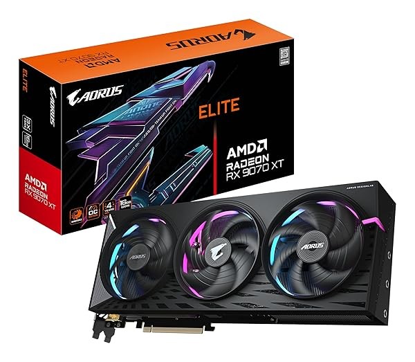 Gigabyte AORUS Radeon RX 9070 XT ELITE 16G Graphics Card - 16GB GDDR6, 256bit