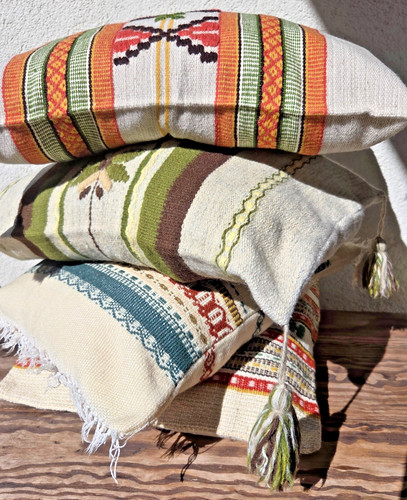 Set of 4 Vintage Swedish Wool Pillow Covers Scandinavian Handwoven Cushion Cover