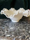 Vintage Fenton White Milk Glass CRYSTAL CREST  Bowl 7" Wide