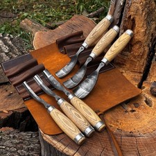 Wood Carving Gouges 52100 Steel Hand Forged Spoon Bowl Hollowing Set or Single