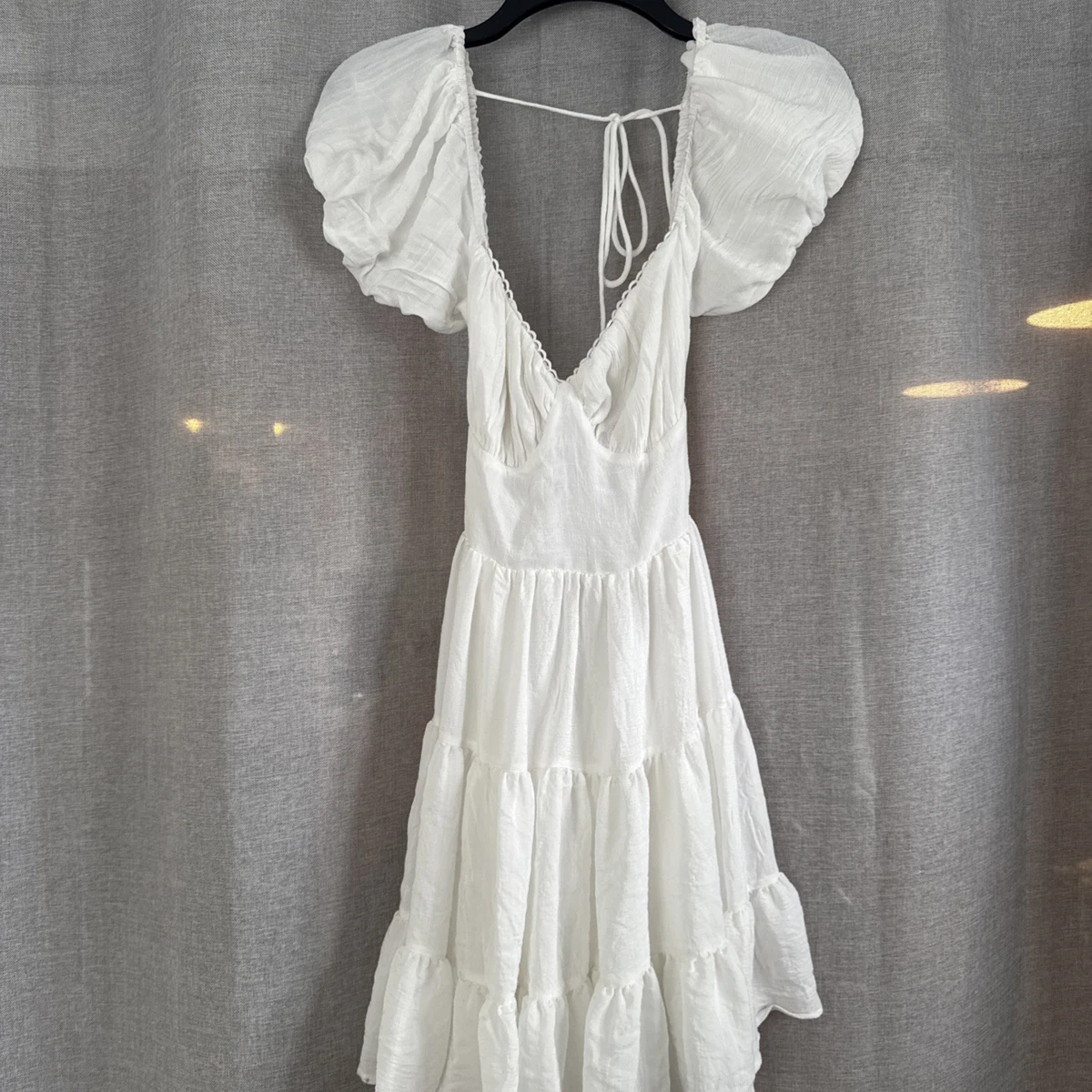 strapless open back dress Havena Anglaise Mini Dress White
