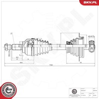Antriebswelle Esen SKV 40SKV258 FüR Renault Laguna 2 BG0 KG0 16V BG0A BG0L KG0A