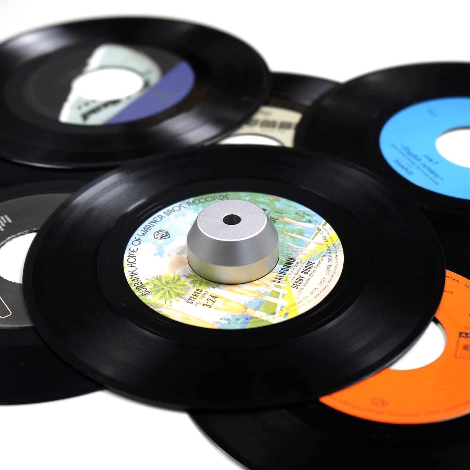 sdroceRyaM 45 RPM Record Adapter Solid Aluminum 7 Inch Vinyl Record Dome 45 A...