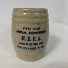 Antique Red Wing Pottery Advertising Mug 1935 N.D.F.R. New Rockford North Dakota