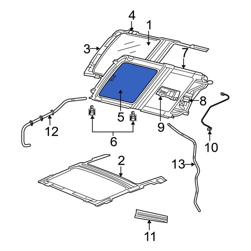 For Jeep Grand Cherokee 2006-2010 Jeep 1AH31BD1AB Sunroof Cover Foto 4 de 4