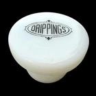 Vtg 1940s Hazel Atlas Milk Glass Drippings Grease Jar White w/ Black Lettering