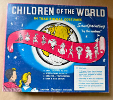 1957 Children of the World in Traditional Costumes Painting Sand Kit Los Gatos