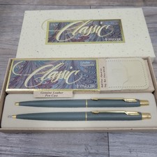 Parker Lady Classic Set Denim Blue Ballpoint Pen & Pencil & Case In Original Box