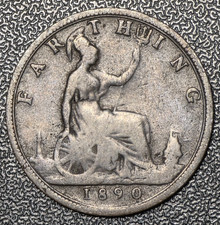 1890 Queen Victoria of Great Britain Farthing BKDR8