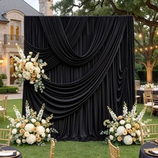 10ftx12ft Black Backdrop Curtain for Wedding Party 2 Panels 5 12FT Tall