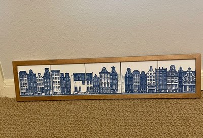 Dutch Delft antique tiles, set of six, 5 inch tiles of scene