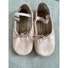 Danskin Freestyle Girls Child Sz 12 Ballet Pink Slippers Shoe Dance Leather Sole