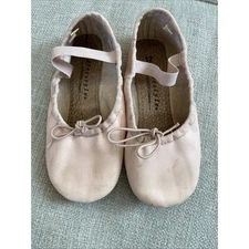 Danskin Freestyle Girls Child Sz 12 Ballet Pink Slippers Shoe Dance Leather Sole