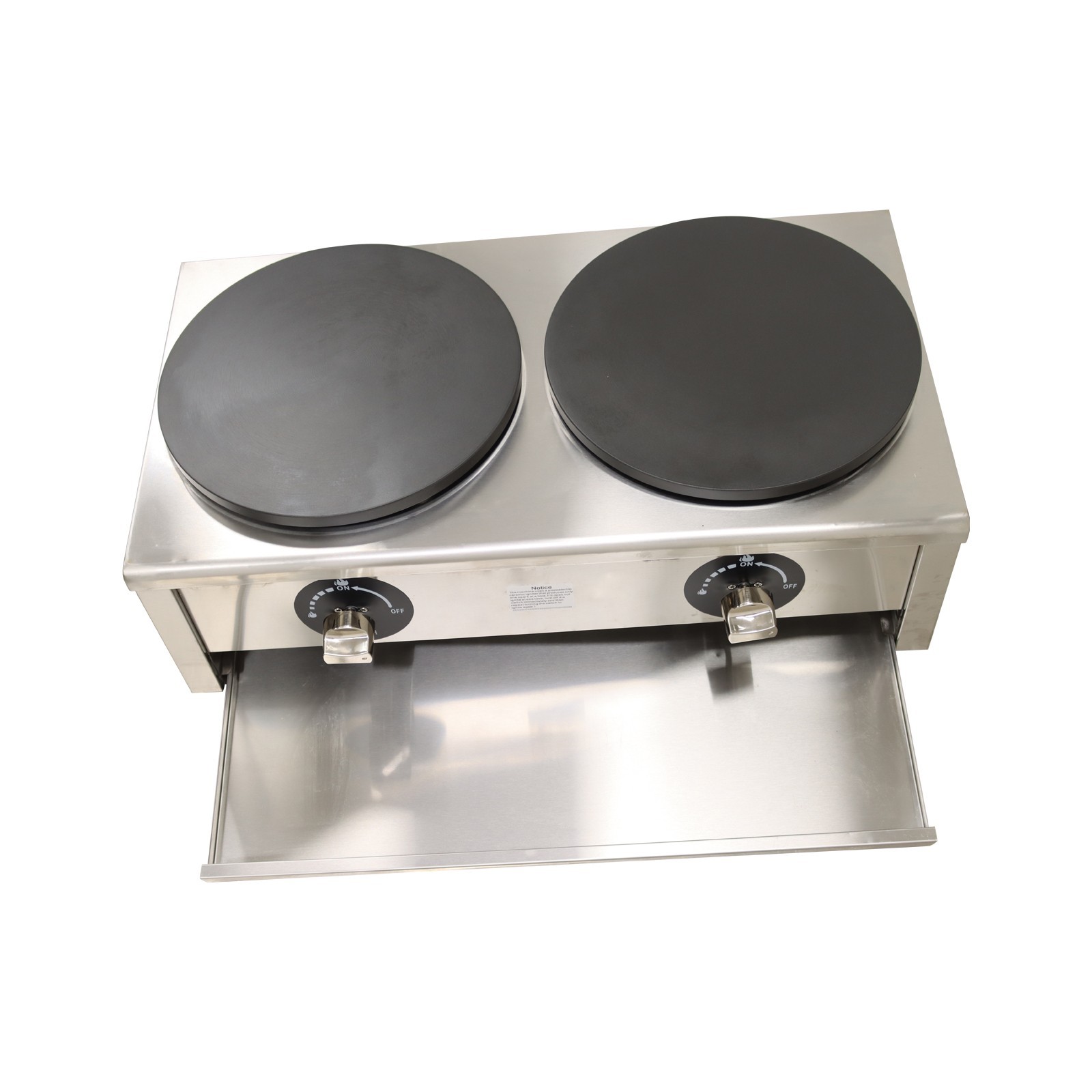 LP GAS Commercial Crepe Maker Waffle Maker Double Station Pancake Machine 15.7"