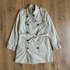 Burberry London Double Breasted Trench Coat Belted Women  s USA 10 Beige
