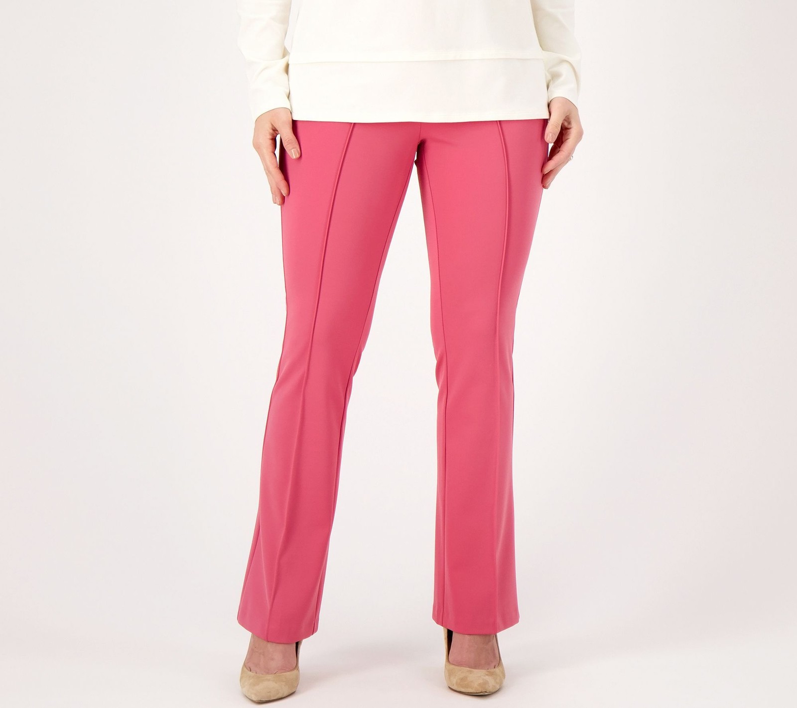 Isaac Mizrahi Live! Women's Pants Sz XS Elements Regular Stretch Pink A561403