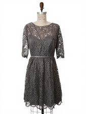 Jenny Yoo Dress Charcoal Gray Lace A Line Formal Cocktail Ladies, size 12