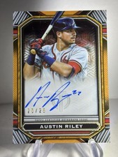 2023 Topps Tribute AUSTIN RILEY Orange On Card Auto 20/25 Atlanta Braves