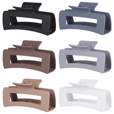 4 Inch Big Hair Claw Clips   6-Pack Large Square Claw Clips for Thick Hair, Nons