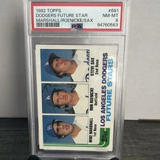 1982 Topps - Future Stars Steve Sax, Mike Marshall, Ron Roenicke #681 (RC)