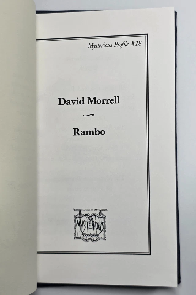 David Morrell SIGNED "Rambo" Mysterious Profile #18 1st Ed. Limited HB 75/100 Foto 3 de 4