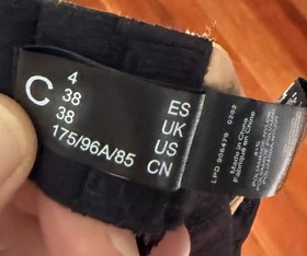 La Perla Iris Balconette Bra w/Leavers Lace & Satin Details Black/Nude Size 38C