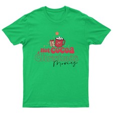 Hot Cocoa Christmas Movies T-Shirt Unisex Gift Retro Seasonal Funny Xmas Santa