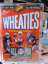 wheaties All Pro Wide Recievers, Tim Brown, Jerry Rice, Andre Reid empty/flat