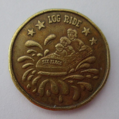 Vintage Token - Six Flags Log Ride - Wertmarke  Freizeitparks USA