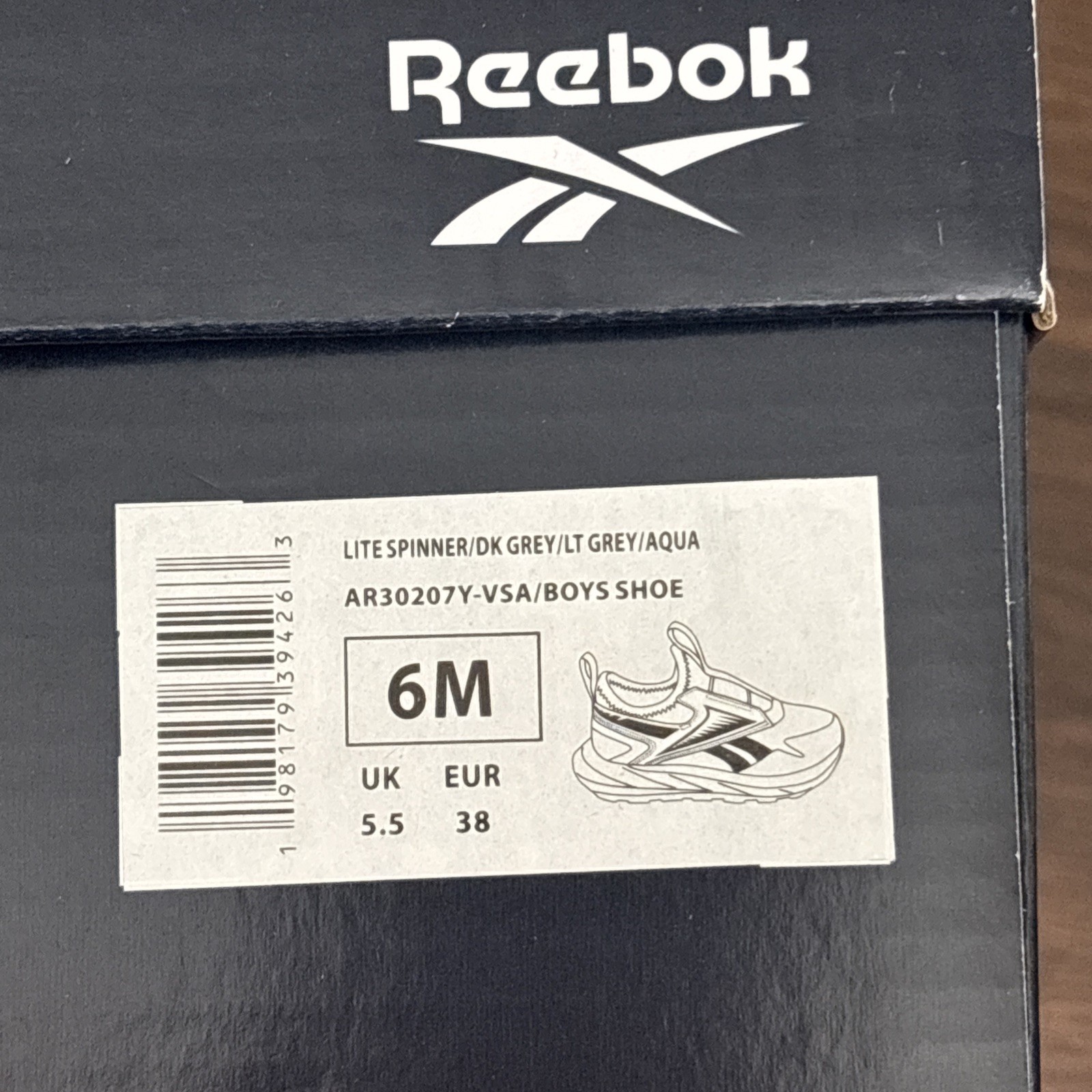 REEBOK Big Boys New Lite Spinner Sneakers DK LT Grey Aqua Shoes Kids Size US 6 M thumbnail 10